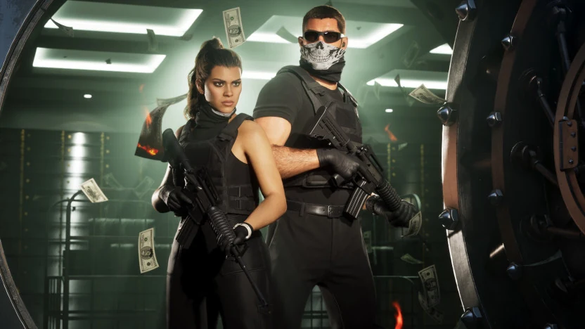 Jason e Lucia con armi e borse in un interno nel filmato ufficiale di GTA 6.